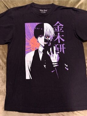 Tokyo Ghoul Kaneki Graphic Tee in Black & Purple Unisex